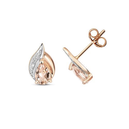 Morganite Studs In 9ct Rose Gold 