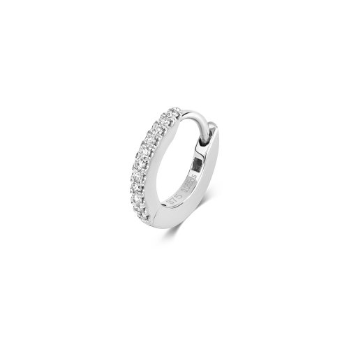 Diamond Cartilage Hoop In 9ct White Gold 