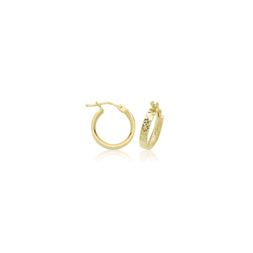 9ct Gold D/c Hoops Earrings ER1221-