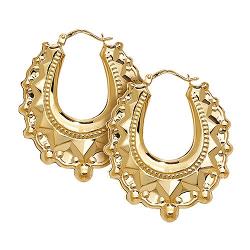 9ct Gold Creole Earrings 