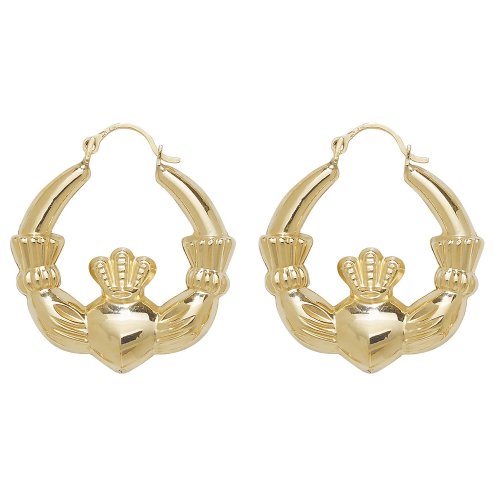 9ct Gold Claddagh Earrings 