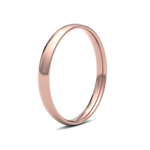 14ct Rose Gold 2.5mm Light Court Wedding Ring