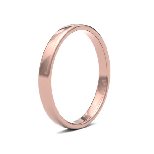 14ct Rose Gold 2.5mm Light Soft Court Wedding Ring