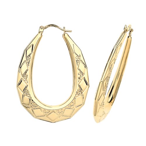 9ct Gold Creole Earrings 