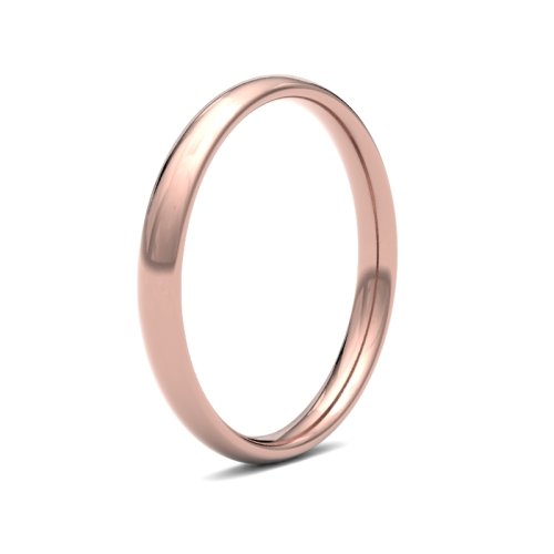 18ct Rose Gold 2.5mm Medium Court Wedding Ring