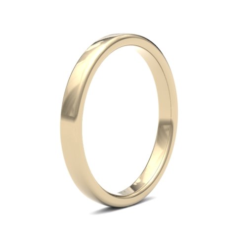 18ct Yellow Gold 2.5mm Medium Soft Court Wedding Ring