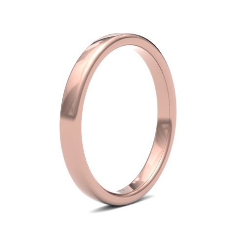 14ct Rose Gold 2.5mm Medium Soft Court Wedding Ring