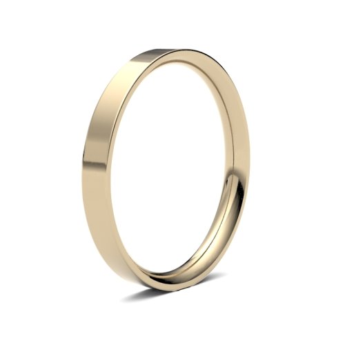 9ct Yellow Gold 2.5mm Medium Flat Court Wedding Ring