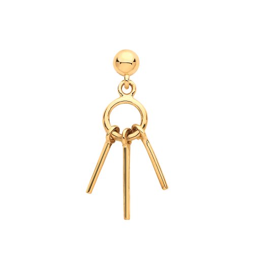 9ct Gold Dangling Cartilage Stud 
