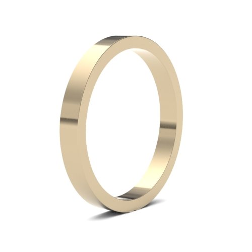 9ct Yellow Gold 2.5mm Flat Medium Wedding Ring