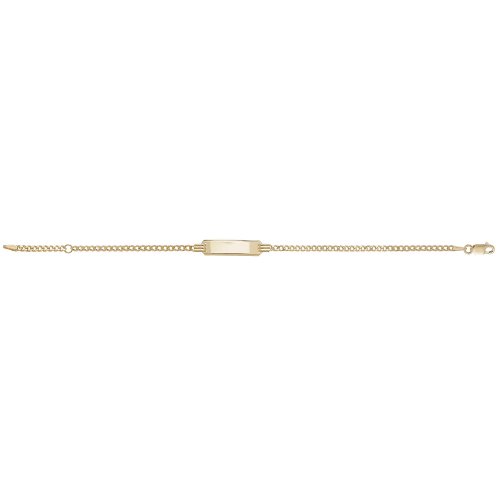 9ct Gold Babies' Curb Rectangular Id Plate Bracelet 
