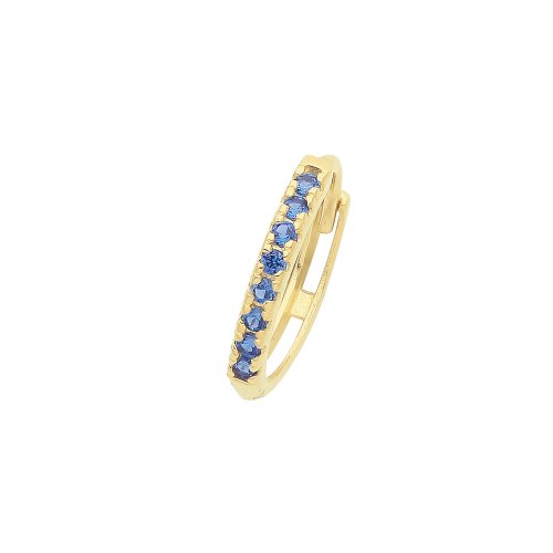 9ct Gold Sapphire Blue Cz Single Cartilage Huggies 