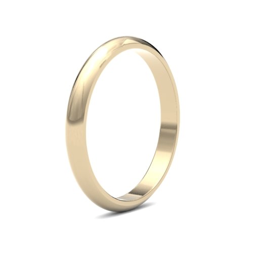 9ct Yellow Gold 2.5mm D Shape Medium Wedding Ring