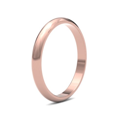 18ct Rose Gold 2.5mm D Shape Medium Wedding Ring