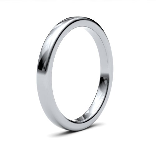 18ct White Gold 2.5mm Heavy Soft Court Wedding Ring