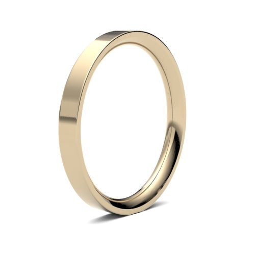 18ct Yellow Gold 2.5mm Heavy Flat Court Wedding Ring
