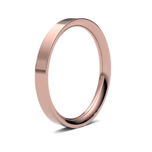18ct Rose Gold 2.5mm Heavy Flat Court Wedding Ring