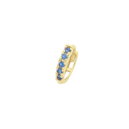 9ct Gold Sapphire Blue Cz Single Cartilage Huggies 