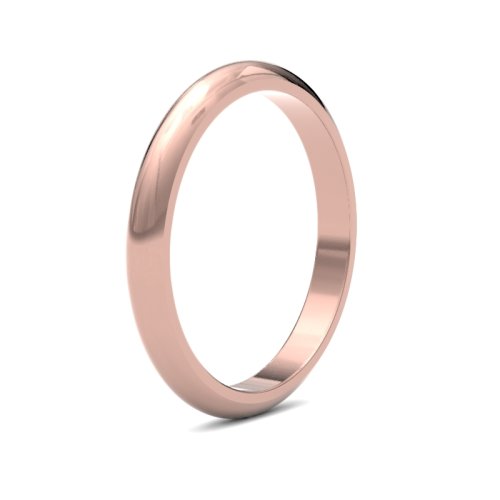 9ct Rose Gold 2.5mm D Shape Heavy Wedding Ring