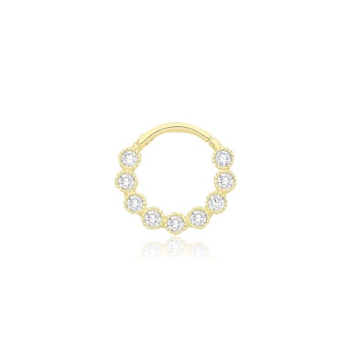 9ct Gold Cz Septum Piercing 