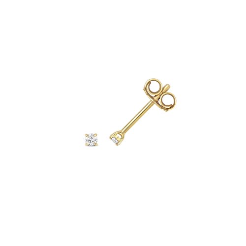 Diamond 4 Claw Earring Studs In 18ct Gold 