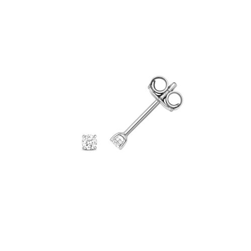 Diamond 4 Claw Earring Studs In 18ct White Gold 