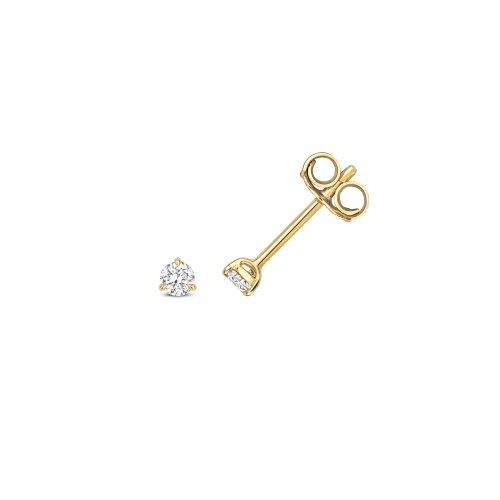Diamond 3 Claw Earring Studs In 18ct Gold 