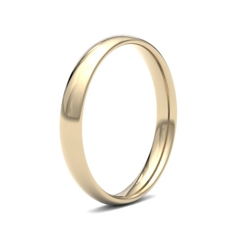 9ct Yellow Gold 3mm Light Court Wedding Ring