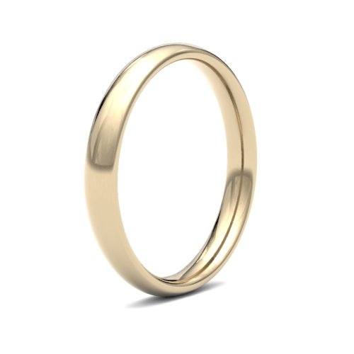 9ct Yellow Gold 3mm Medium Court Wedding Ring