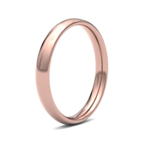 14ct Rose Gold 3mm Medium Court Wedding Ring