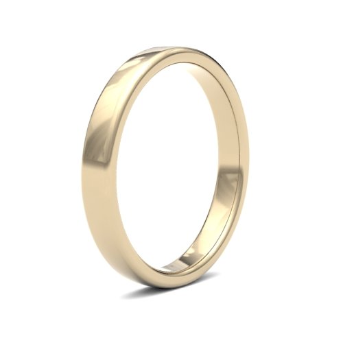14ct Yellow Gold 3mm Medium Soft Court Wedding Ring