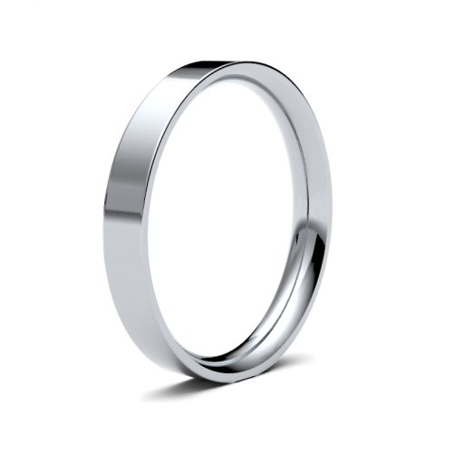 Palladium 3mm Medium Flat Court Wedding Ring