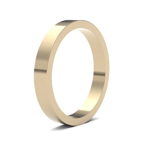 9ct Yellow Gold 3mm Flat Medium Wedding Ring