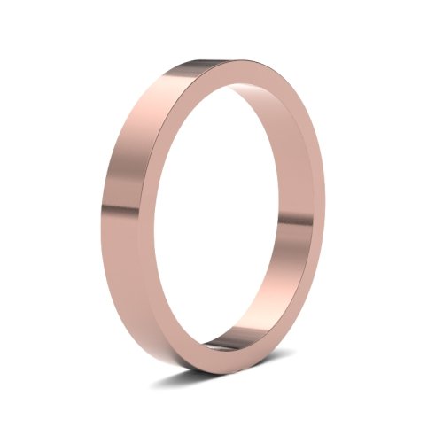 18ct Rose Gold 3mm Flat Medium Wedding Ring