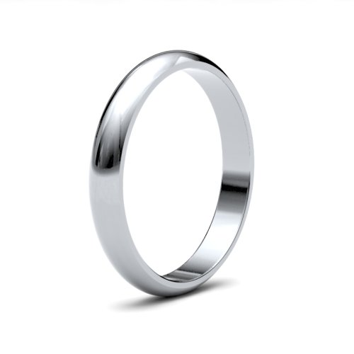 Palladium 500 3mm D Shape Medium Wedding Ring