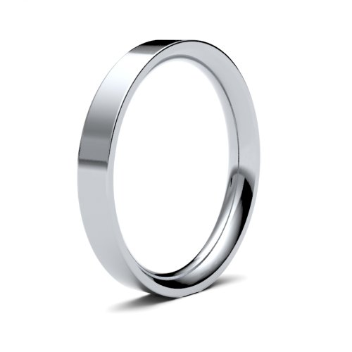 Palladium 3mm Heavy Flat Court Wedding Ring