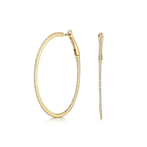 Diamond Hoops In 9ct Gold 