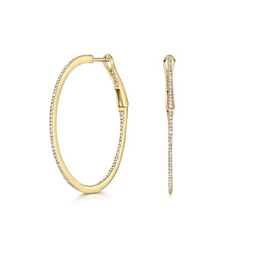 Diamond Hoops In 9ct Gold 