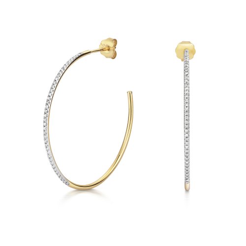 Diamond Hoops In 9ct Gold 