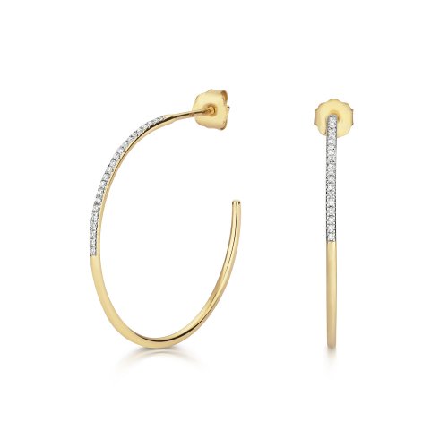 Diamond Hoops In 9ct Gold 