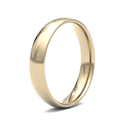 9ct Yellow Gold 4mm Light Court Wedding Ring