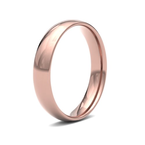 14ct Rose Gold 4mm Light Court Wedding Ring