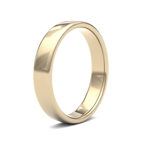 14ct Yellow Gold 4mm Light Soft Court Wedding Ring