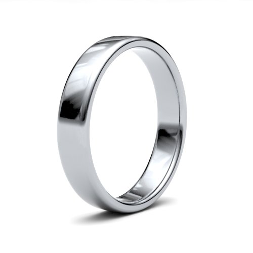9ct White Gold 4mm Light Soft Court Wedding Ring