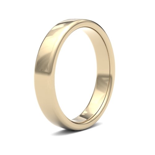 18ct Yellow Gold 4mm Medium Soft Court Wedding Ring