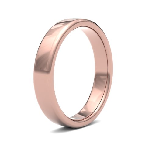9ct Rose Gold 4mm Medium Soft Court Wedding Ring