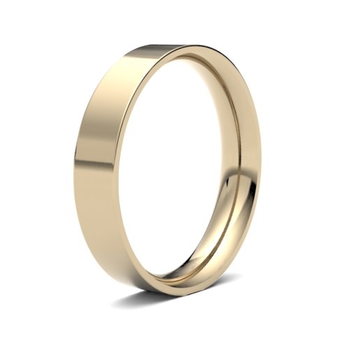 18ct Yellow Gold 4mm Medium Flat Court Wedding Ring
