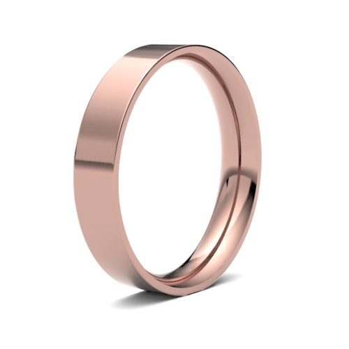 14ct Rose Gold 4mm Medium Flat Court Wedding Ring