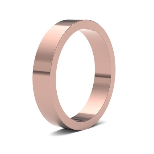 9ct Rose Gold 4mm Flat Medium Wedding Ring