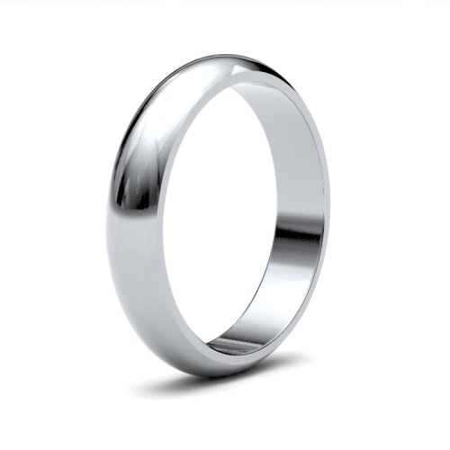 Palladium 4mm D Shape Medium Wedding Ring
